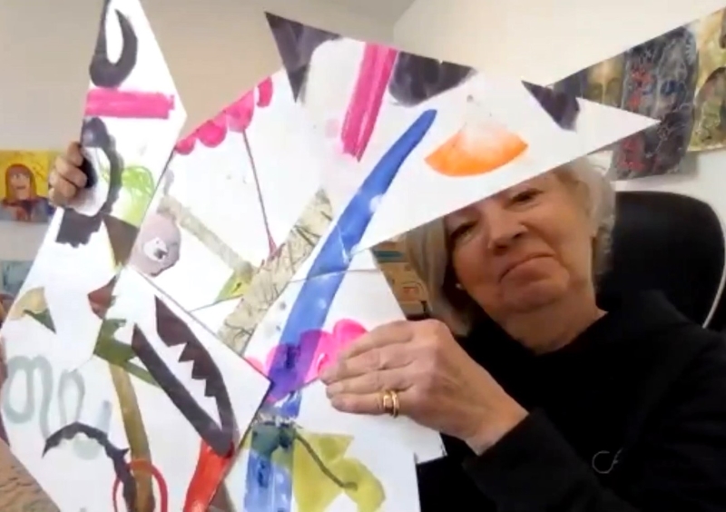 abstract contemporary art with mixed media